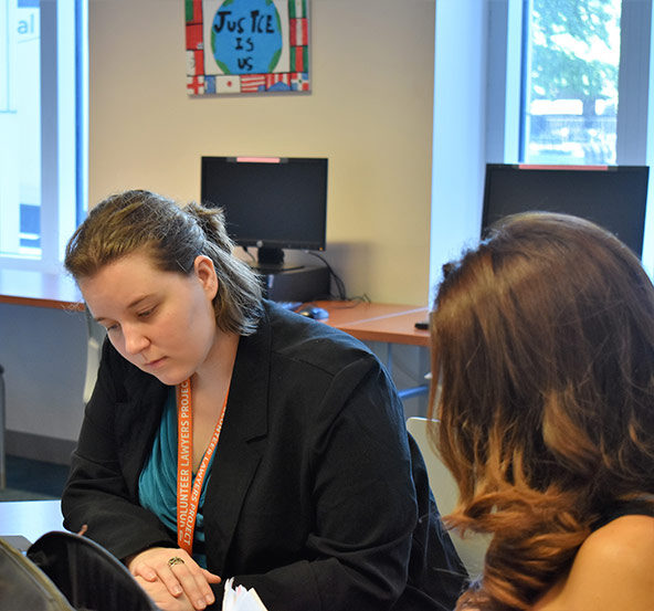Women working at a desk
